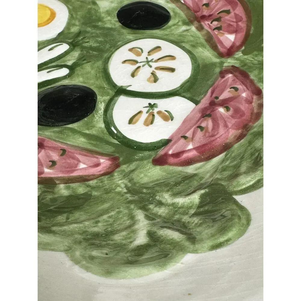 Vintage Los Angeles Potteries Molded Lettuce Tomato Cucumber Salad Serving Bowl